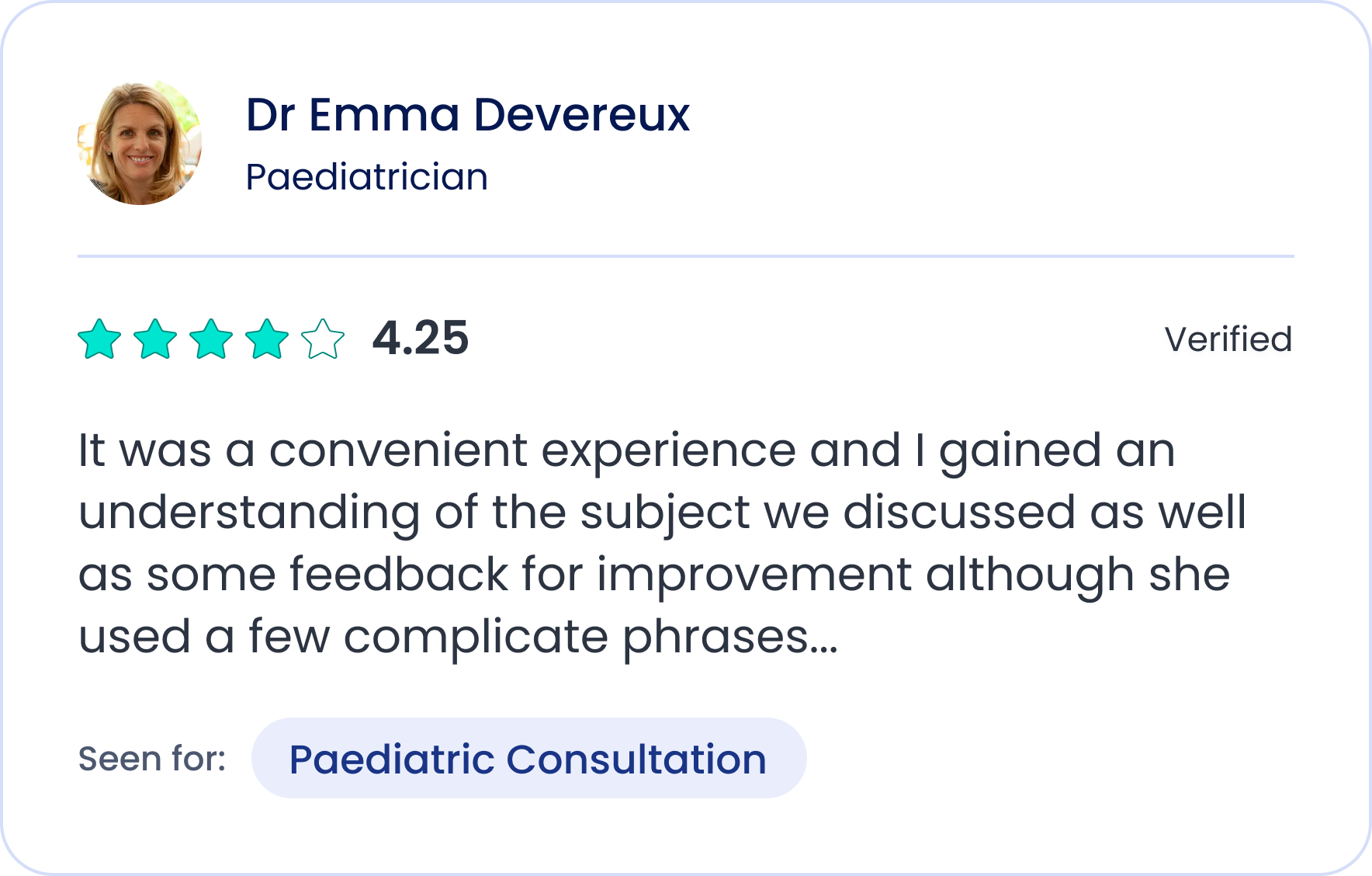 Dr Emma Devereux Review