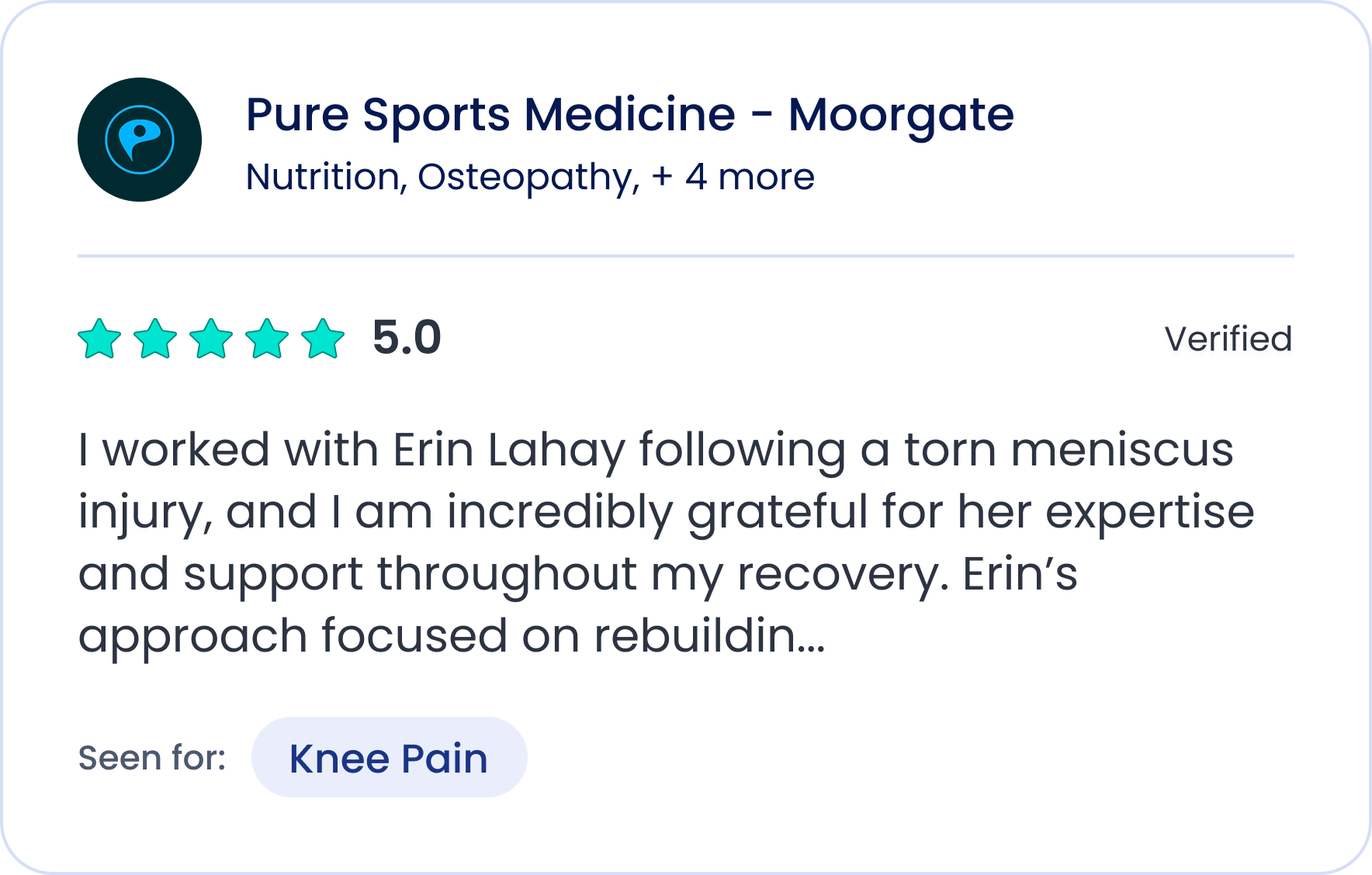 Pure Sport Medicine Moorgate Review