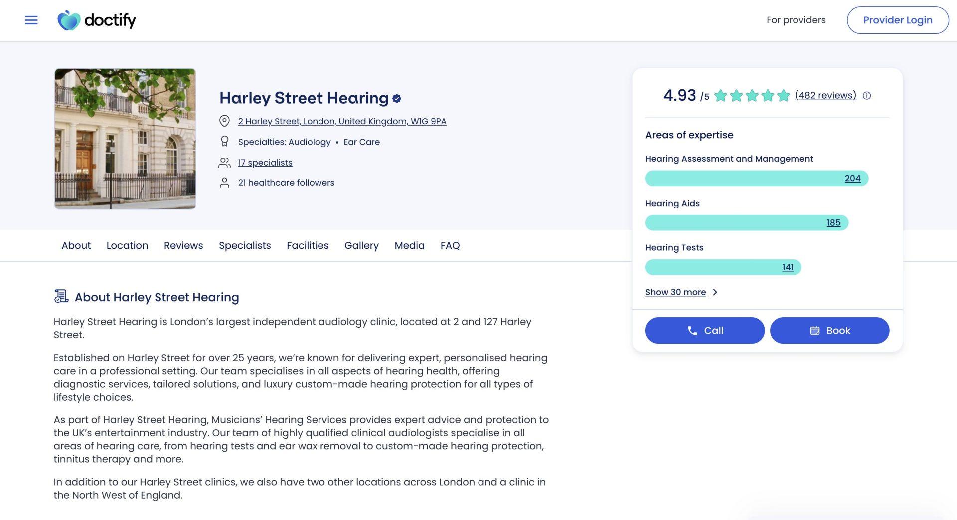 Harley Street Hearing profile